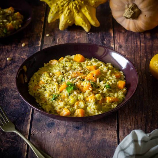 Vegan Butternut Squash Risotto - Recipe photo by Ourplantbasedworld
