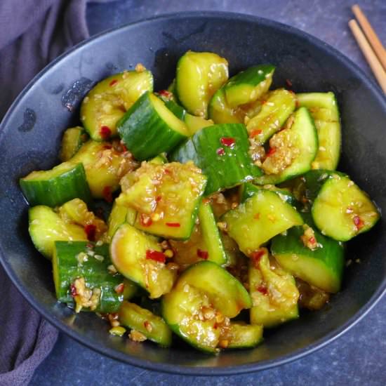 SMASHED CUCUMBER SALAD - Recipe photo by Red House Spice