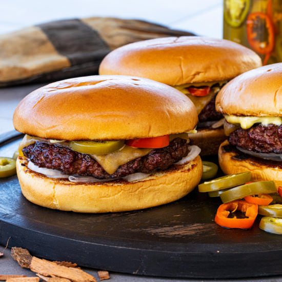 Juicy Smoked Burgers - Recipe photo by chilesandsmoke
