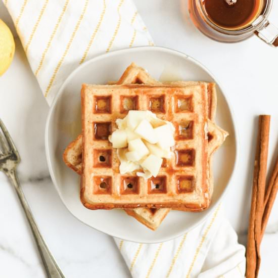 Spiced Pear Waffles - Recipe photo by homesweetfarmhome