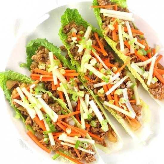 Asian chicken lettuce wraps - Recipe photo by nowcookthis