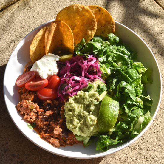 FODMAP friendly vegetarian chilli - Recipe photo by georgeats