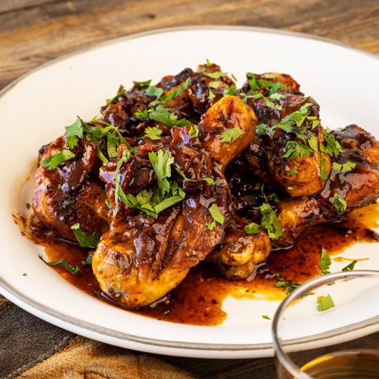 Maple Bourbon Glaze with Chicken - Recipe photo by chilesandsmoke