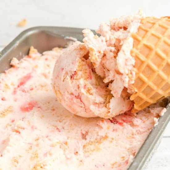 Lemon Strawberry Ice Cream - Recipe photo by noshingwiththenolands