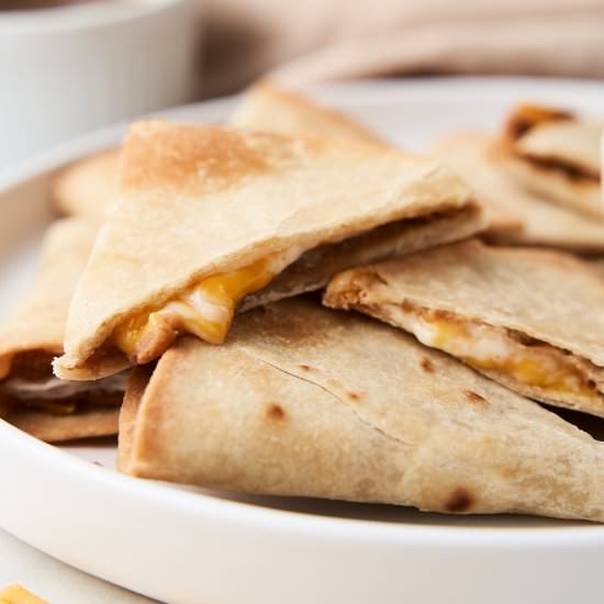 Crispy Vegan Quesadillas - Recipe photo by brokebankvegan