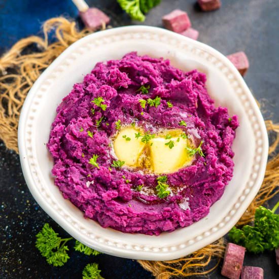 Mashed Purple Sweet Potatoes - Recipe photo by Whiskaffair