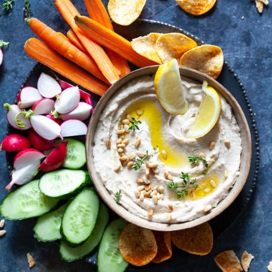 Vegan Lemony White Bean Dip - Recipe photo by vibrantplate