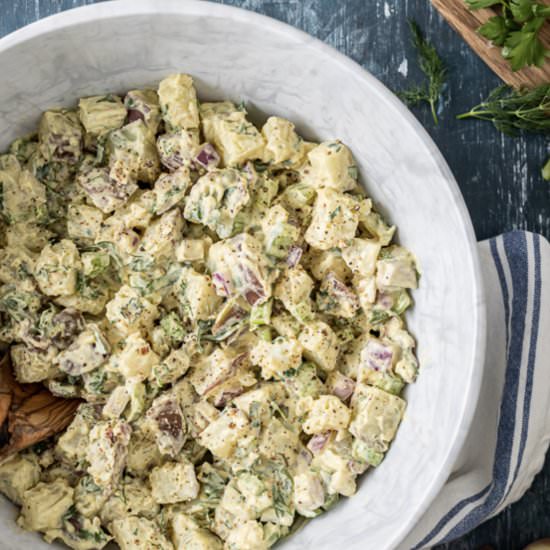 Classic Plant Based Potato Salad - Recipe photo by cleanfooddirtygirl