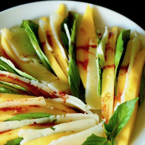 Mango Salad with Basil & Manchego - Recipe photo by cookingontheweekends