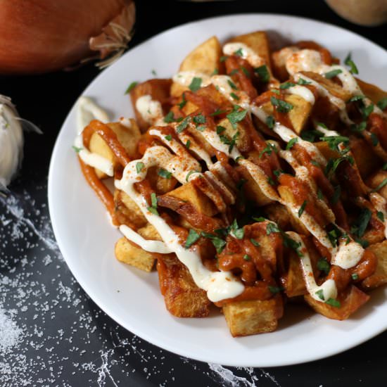 Patatas Bravas - Recipe photo by The Buslife Kitchen