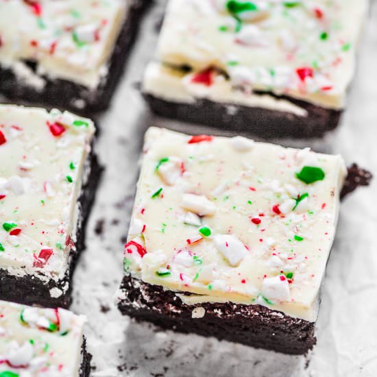 Peppermint Bark Brownies - Recipe photo by The Endless Meal