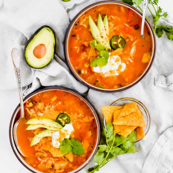 Chicken Tortilla Soup - Recipe photo by apaigeofpositivity