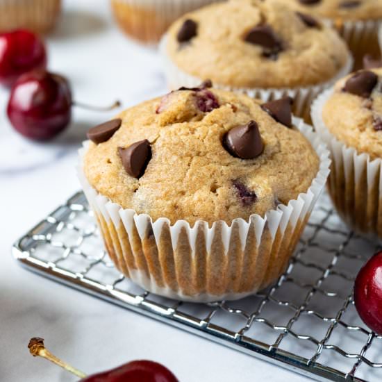 Cherry Chocolate Chip Muffins - Recipe photo by freshapron