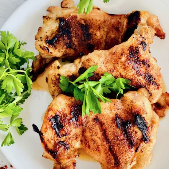 Grilled Chicken Thighs - Recipe photo by theshortordercook