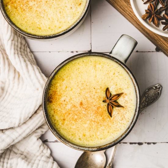 Golden milk latte recipe - Recipe photo by Sweetly Cakes
