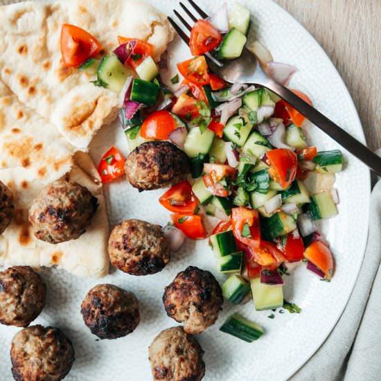 Lamb Meatballs with Shirazi Salad - Recipe photo by Together to Eat