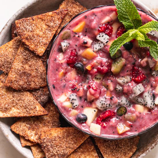 Churro Chips and Fruit Salsa - Recipe photo by Healthy Little Vittles