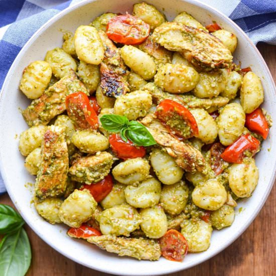 Pesto Chicken Gnocchi - Recipe photo by littlehomeinthemaking