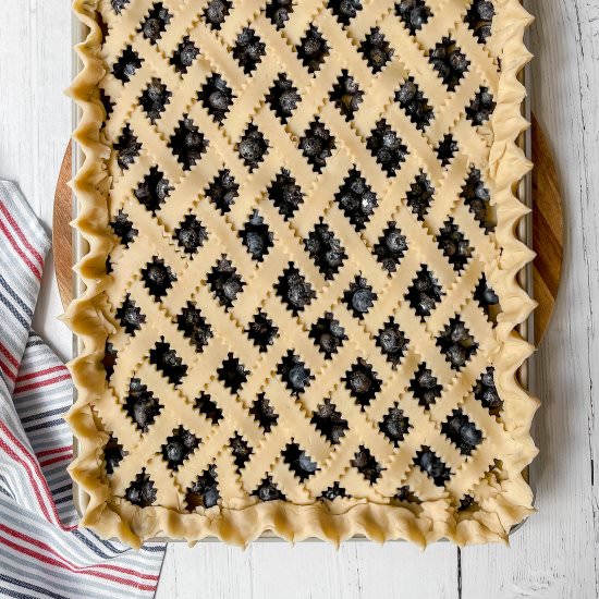 Easy Blueberry Slab Pie - Recipe photo by 31Daily
