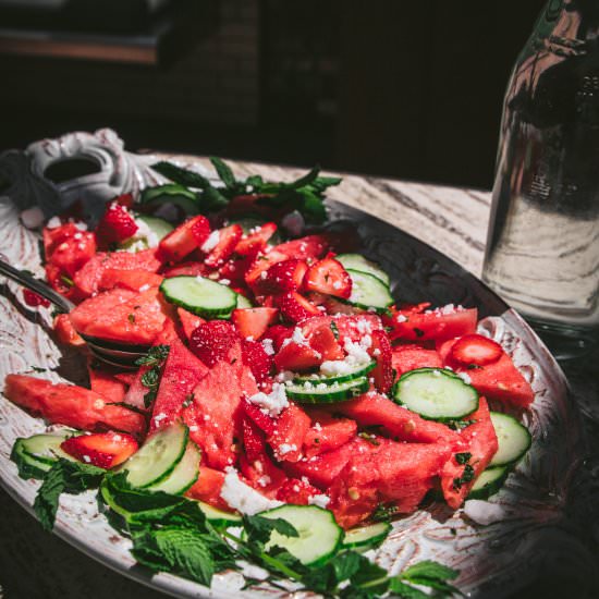 Watermelon Cucumber Salad - Recipe photo by emily_garlichead