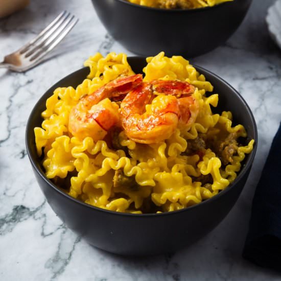 Quick Shrimp and Sausage Pasta - Recipe photo by cooking.with.carbs