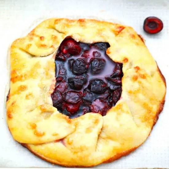 Cherry Galette - Recipe photo by peasandpeonies