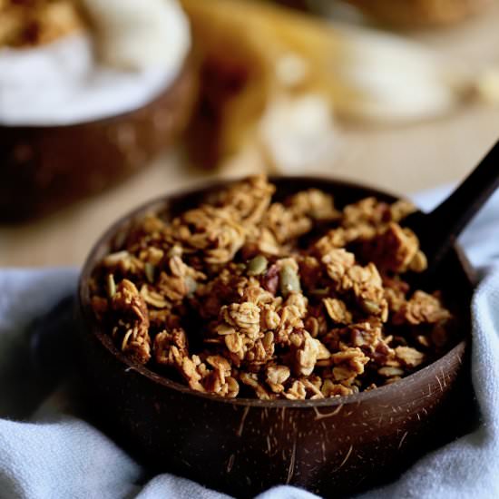 Vegan Pumpkin Granola Recipe - Recipe photo by theconscientiouseater