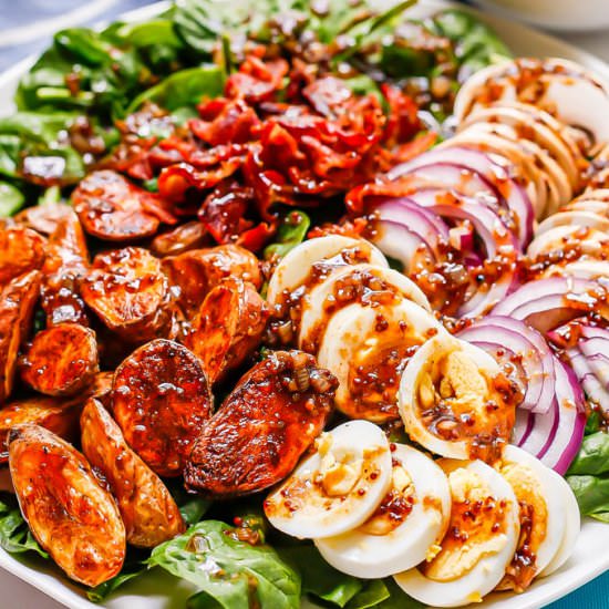 Loaded spinach salad - Recipe photo by Family Food on the Table