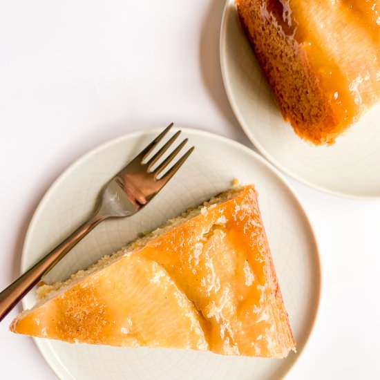 Banana Upside Down Cake - Recipe photo by The Desserted Girl