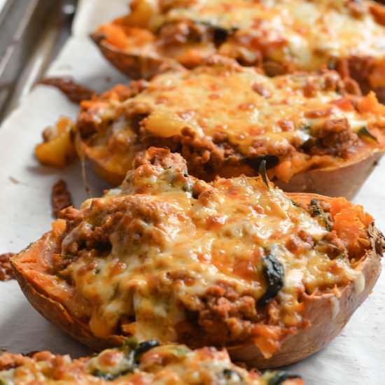 Turkey Stuffed Sweet Potatoes - Recipe photo by nourishedbynic