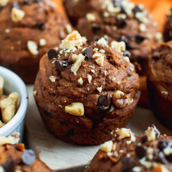 Healthy Pumpkin Muffins - Recipe photo by sticksscratchkitchen