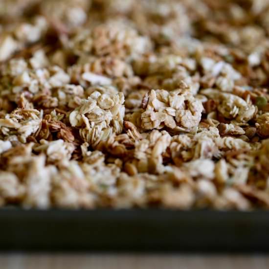 Easy Tahini Granola (with Clusters) - Recipe photo by theconscientiouseater