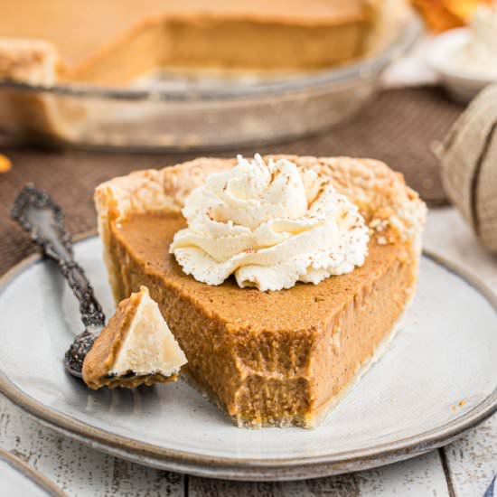 Amish Pumpkin Pie - Recipe photo by thecaglediaries