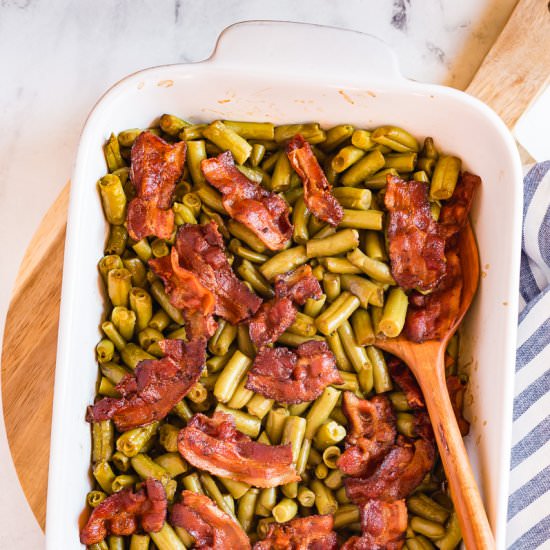 Crack Green Beans With Bacon - Recipe photo by Happy Holiday Recipes