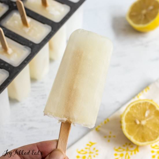 Keto Lemonade Popsicles - Recipe photo by Joy Filled Eats
