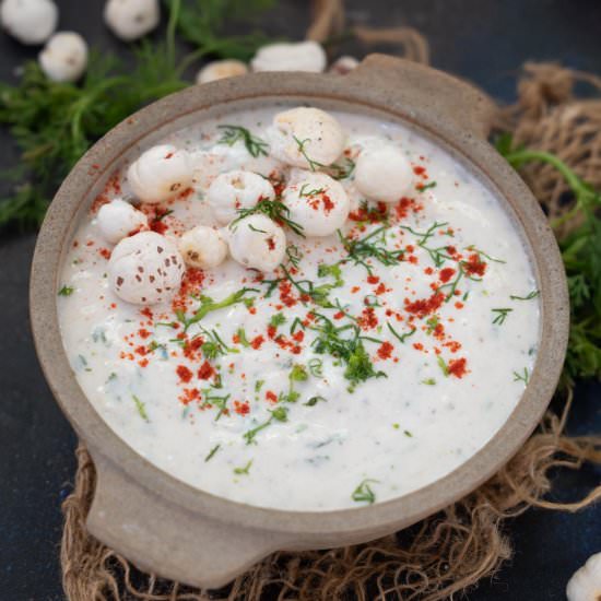 Makhana Raita - Recipe photo by Whiskaffair