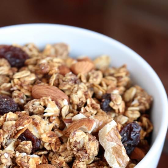 Date Sweetened Nutty Apple Granola - Recipe photo by theconscientiouseater