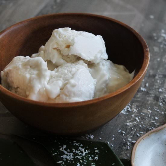 Coconut ice cream - Recipe photo by hornoMX