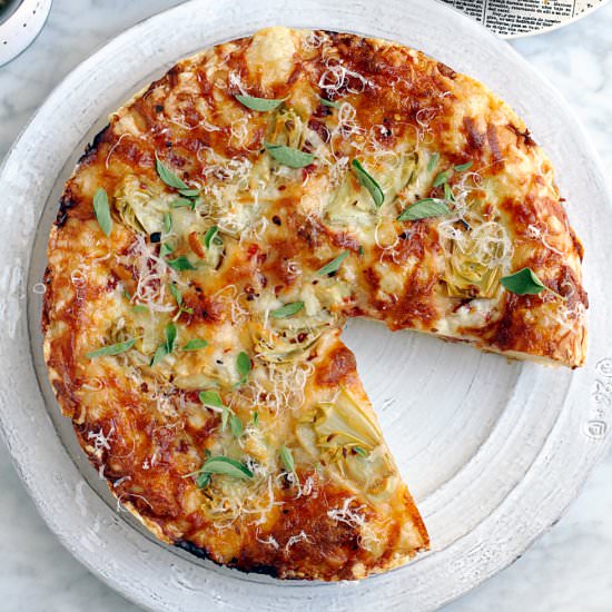 Cheesy Pan Pizza - Recipe photo by twoofakindcooks