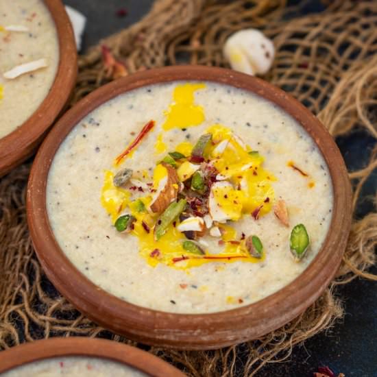 Kesar Makhana Phirni - Recipe photo by Whiskaffair