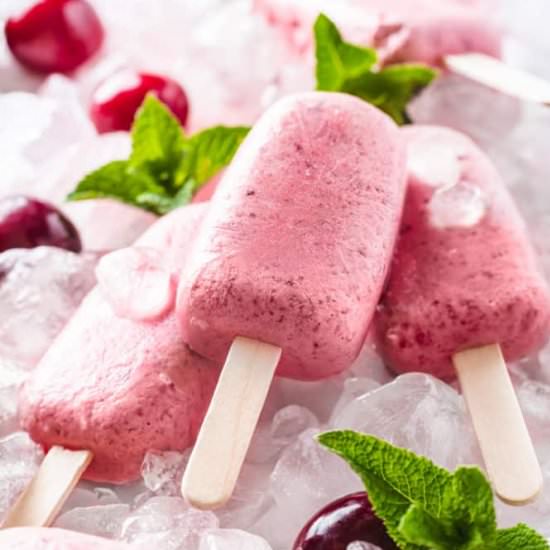 Homemade Cherry Ice Cream Popsicles - Recipe photo by allweeat