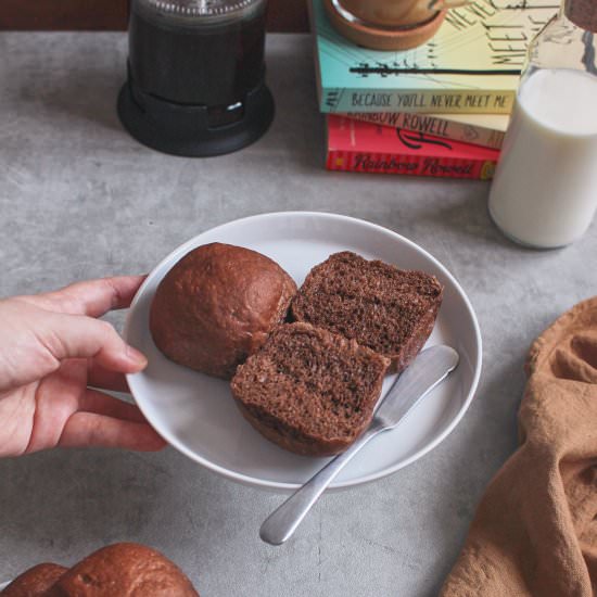 basic chocolate buns - Recipe photo by doughnotbemad