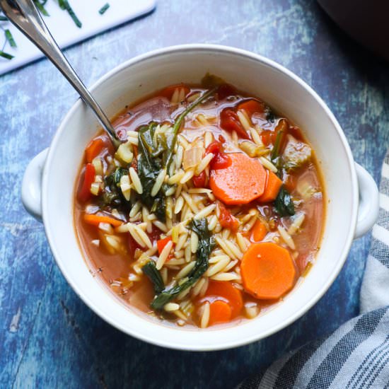 Vegan Orzo Soup - Recipe photo by blessthismeal