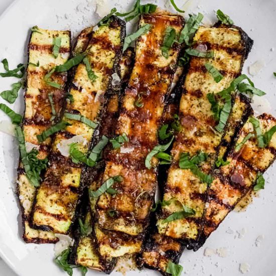 Grilled Zucchini with Parmesan - Recipe photo by wholefully