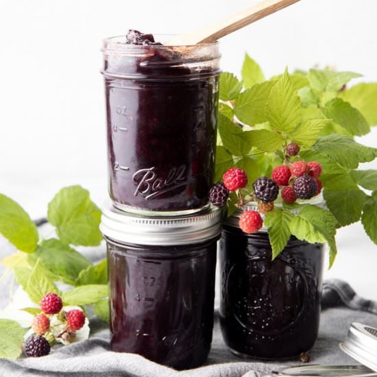 Black Raspberry Jam - Recipe photo by wholefully