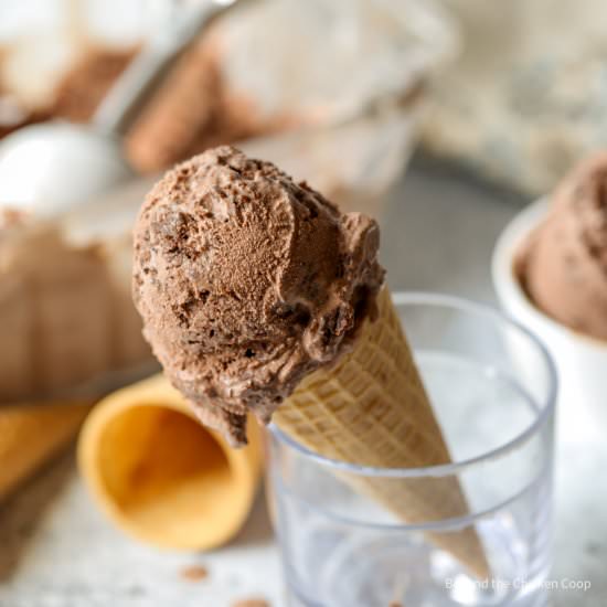 Chocolate Brownie Ice Cream - Recipe photo by BeyondtheCoop