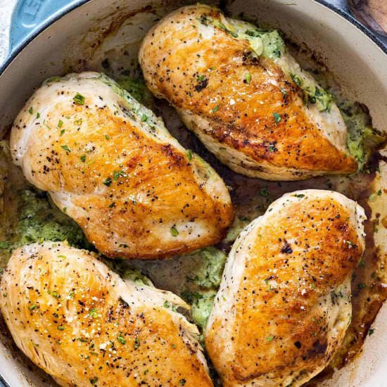 Spinach Artichoke Stuffed Chicken - Recipe photo by Jessica Gavin
