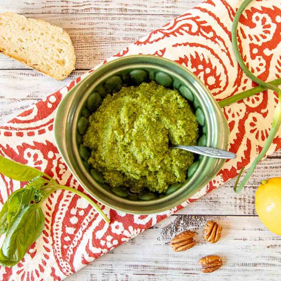 Garlic Scape Pesto - Recipe photo by iwilkerson
