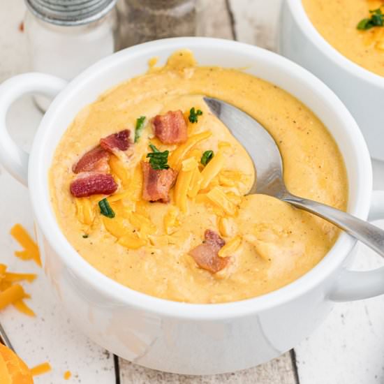 Copycat Saltgrass Baked Potato Soup - Recipe photo by thecaglediaries