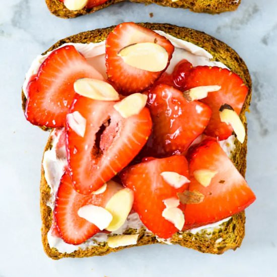 Strawberries and Cream Toast - Recipe photo by atasteofmadness